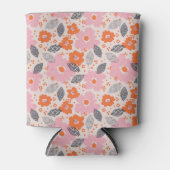 Cute Retro Floral Pattern Blikjeskoeler (Voorkant)