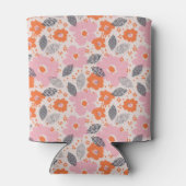 Cute Retro Floral Pattern Blikjeskoeler (Achterkant)