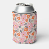 Cute Retro Floral Pattern Blikjeskoeler (Blikje Achterkant)