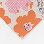 Cute Retro Floral Pattern Fleece Deken (Hoek)