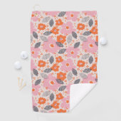 Cute Retro Floral Pattern Golfhanddoek (Insitu)
