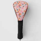 Cute Retro Floral Pattern Golfheadcover (Voorkant)