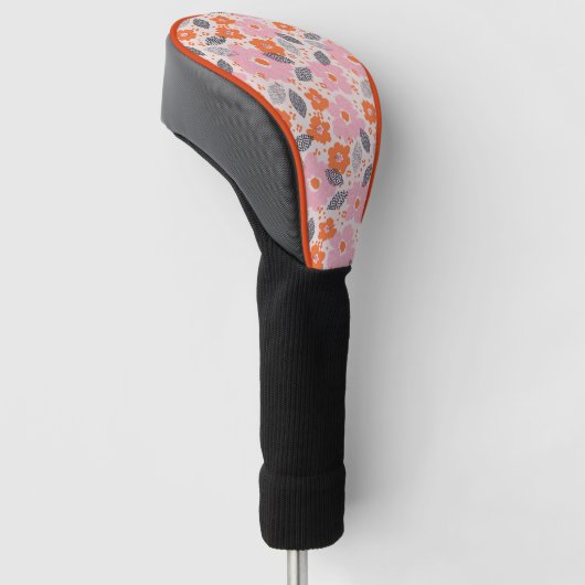 Cute Retro Floral Pattern Golfheadcover (Schuin)