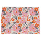 Cute Retro Floral Pattern Groot Cadeauzakje (Voorkant)