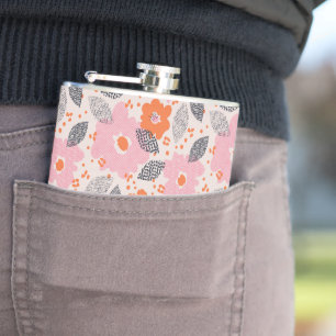 Cute Retro Floral Pattern Heupfles