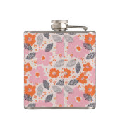 Cute Retro Floral Pattern Heupfles (Achterkant)
