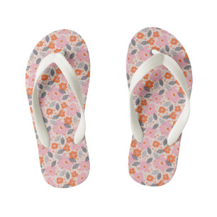 Cute Retro Floral Pattern Kinder Teenslippers