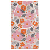 Cute Retro Floral Pattern Klein Cadeauzakje (Achterkant)