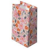 Cute Retro Floral Pattern Klein Cadeauzakje (Achterkant Gekanteld)