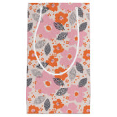 Cute Retro Floral Pattern Klein Cadeauzakje (Voorkant)