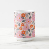 Cute Retro Floral Pattern Koffiemok (Center)