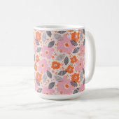 Cute Retro Floral Pattern Koffiemok (Voorkant rechts)