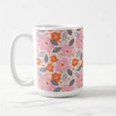 Cute Retro Floral Pattern Koffiemok (Links)