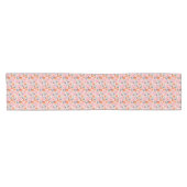 Cute Retro Floral Pattern Korte Tafelloper (Horizontaal)
