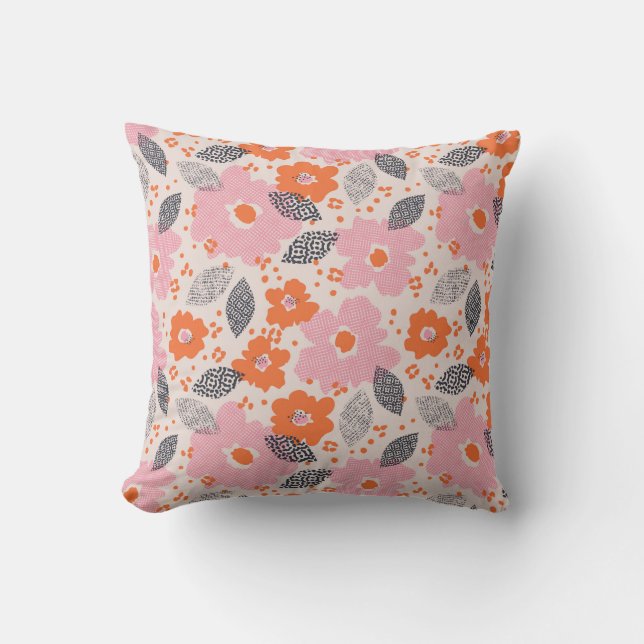 Cute Retro Floral Pattern Kussen (Voorkant)