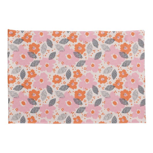 Cute Retro Floral Pattern Kussensloop (Achterkant-Rechts)