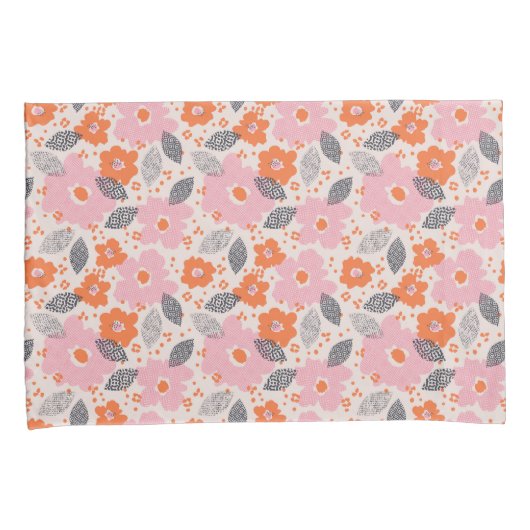 Cute Retro Floral Pattern Kussensloop (Voorkant-Rechts)
