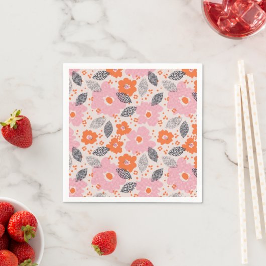 Cute Retro Floral Pattern Servet (Insitu)
