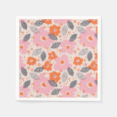 Cute Retro Floral Pattern Servet (Voorkant)