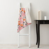 Cute Retro Floral Pattern Sherpa Deken (In situ)