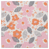 Cute Retro Floral Pattern Stof (Close Up)
