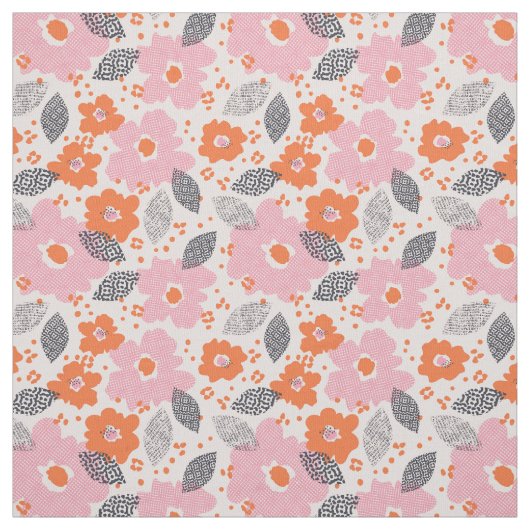 Cute Retro Floral Pattern Stof (Swatch)