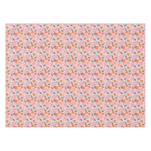 Cute Retro Floral Pattern Tafelkleed (Voorkant (Horizontaal))