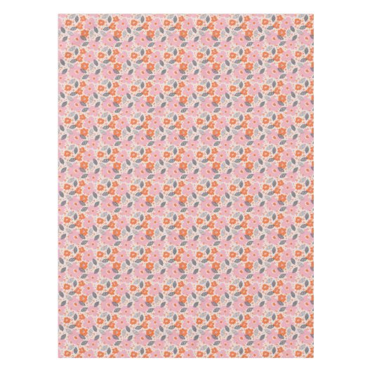 Cute Retro Floral Pattern Tafelkleed (Voorkant)