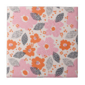 Cute Retro Floral Pattern Tegeltje (Voorkant)