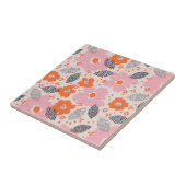 Cute Retro Floral Pattern Tegeltje (Zijkant)