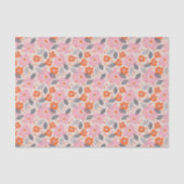Cute Retro Floral Pattern Tissuepapier (Voorkant)