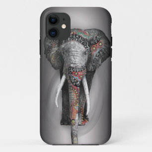 Cute Retro Flower Elephant Case-Mate iPhone Case
