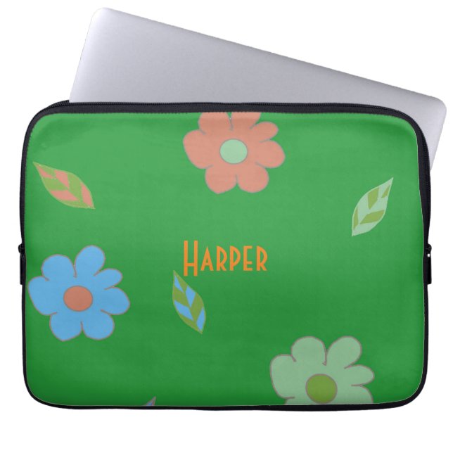 Cute Retro Flower Laptop Sleeve (Voorkant)