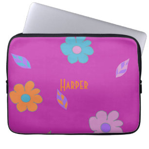 Cute Retro Flower Laptop Sleeve