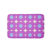 Cute Retro Flower Pattern Paars Mid Mod Badmat (Voorkant)