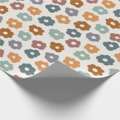 Cute Retro Flowers Cadeaupapier (Hoek)