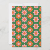 Cute Retro Flowers Green Roze Baby shower Kaart (Achterkant)