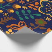 Cute Retro Flowers Seamless Patter Cadeaupapier (Hoek)