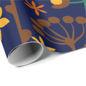 Cute Retro Flowers Seamless Patter Cadeaupapier (Rol Hoek)