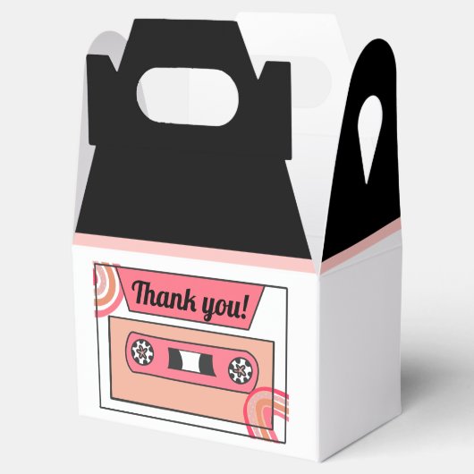 Cute Retro gemengde tapedrek Bedankdoosjes (Geopend)
