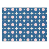 Cute Retro Geometric Flowers Pattern Blue en Roze Tafelkleed (Voorkant (Horizontaal))