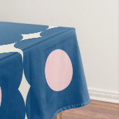 Cute Retro Geometric Flowers Pattern Blue en Roze Tafelkleed (Voorbeeld)
