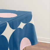 Cute Retro Geometric Flowers Pattern Blue en Roze Tafelkleed (Voorbeeld)