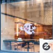 Cute Retro Ghost Raamsticker (Cafe Raam)