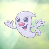 Cute Retro Ghost Raamsticker (Vel 3)