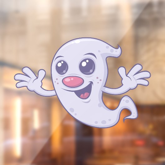 Cute Retro Ghost Raamsticker (Vel 2)