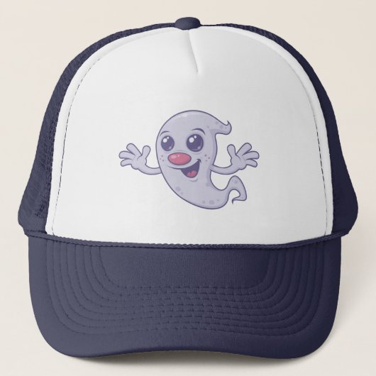 Cute Retro Ghost Trucker Pet (Voorkant)