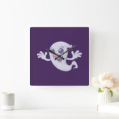 Cute Retro Ghost Vierkante Klok (Huis)