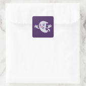 Cute Retro Ghost Vierkante Sticker (Tas)