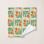 Cute retro gift l Striped background l Floral Bad Handdoek (Wasdoekje)